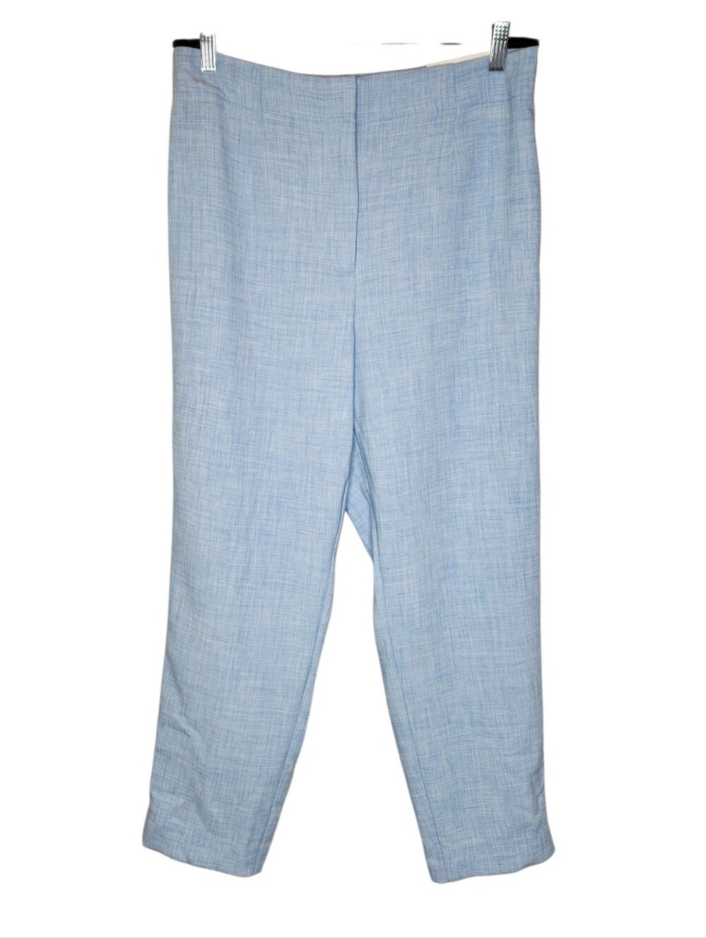 NEW Ann Taylor The Slim High Rise Blue Cross Hatch Pants Size 12